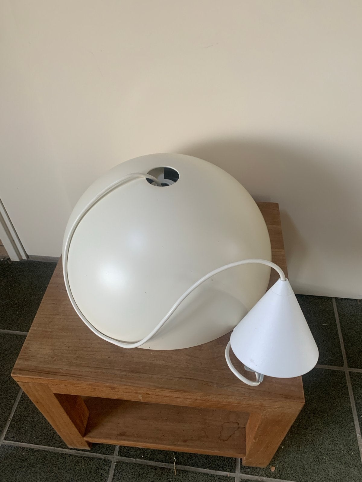 Witte  IKEA 365+ Brasa hanglamp, diameter 45 cm, Ophalen of Verzenden, Gebruikt, Metaal, E27 (groot)