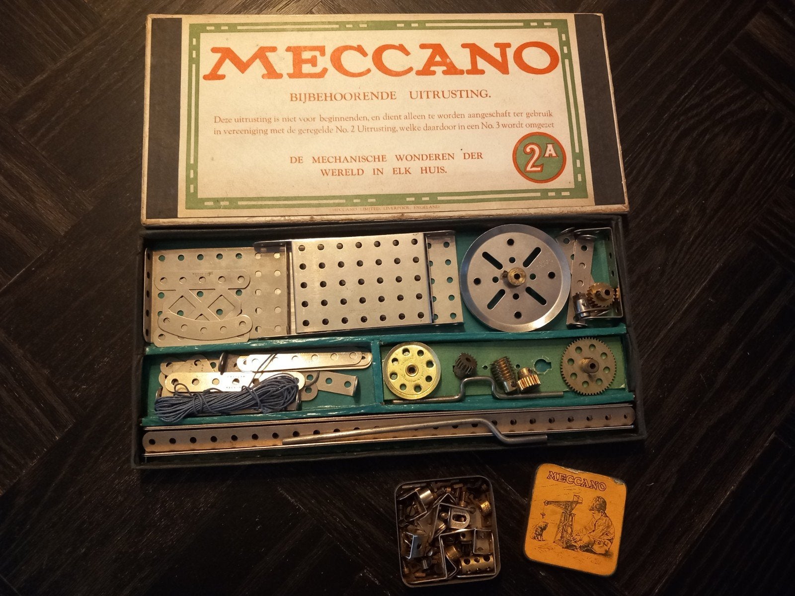 Vintage Meccano Bouwdoos No. 2A - Bijbehorende Uitrusting, Meccano Ltd., Gebruikt, Info@meccano.com, Ophalen of Verzenden