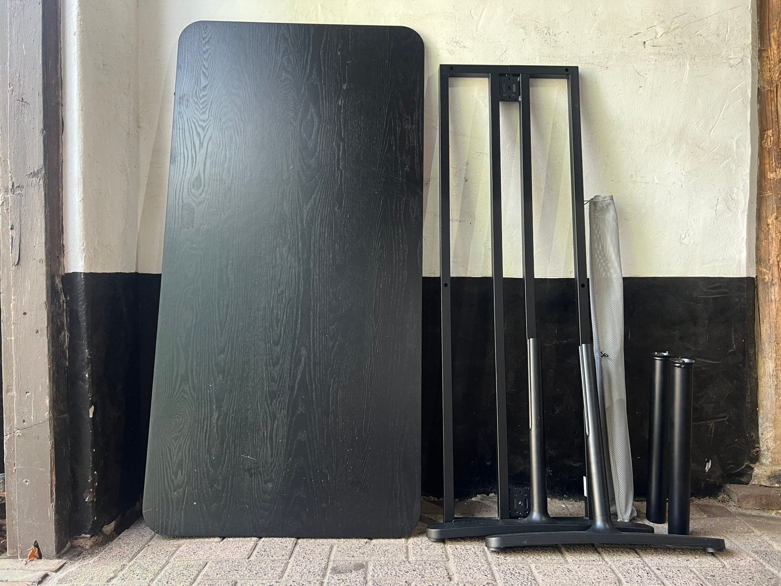 IKEA BEKANT bureau zwart | in hoogte verstelbaar | compleet, Ophalen, Zwart, 160 cm, Gebruikt