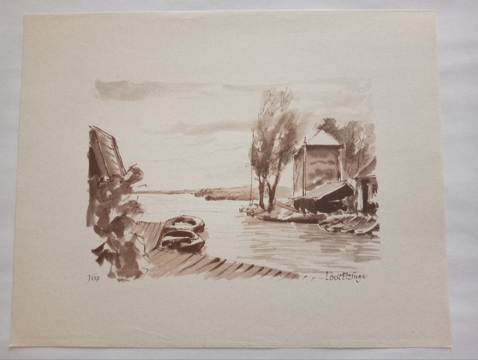 Jisp offset prent, Ophalen of Verzenden, Voor 1940, Gebruikt, Overige onderwerpen