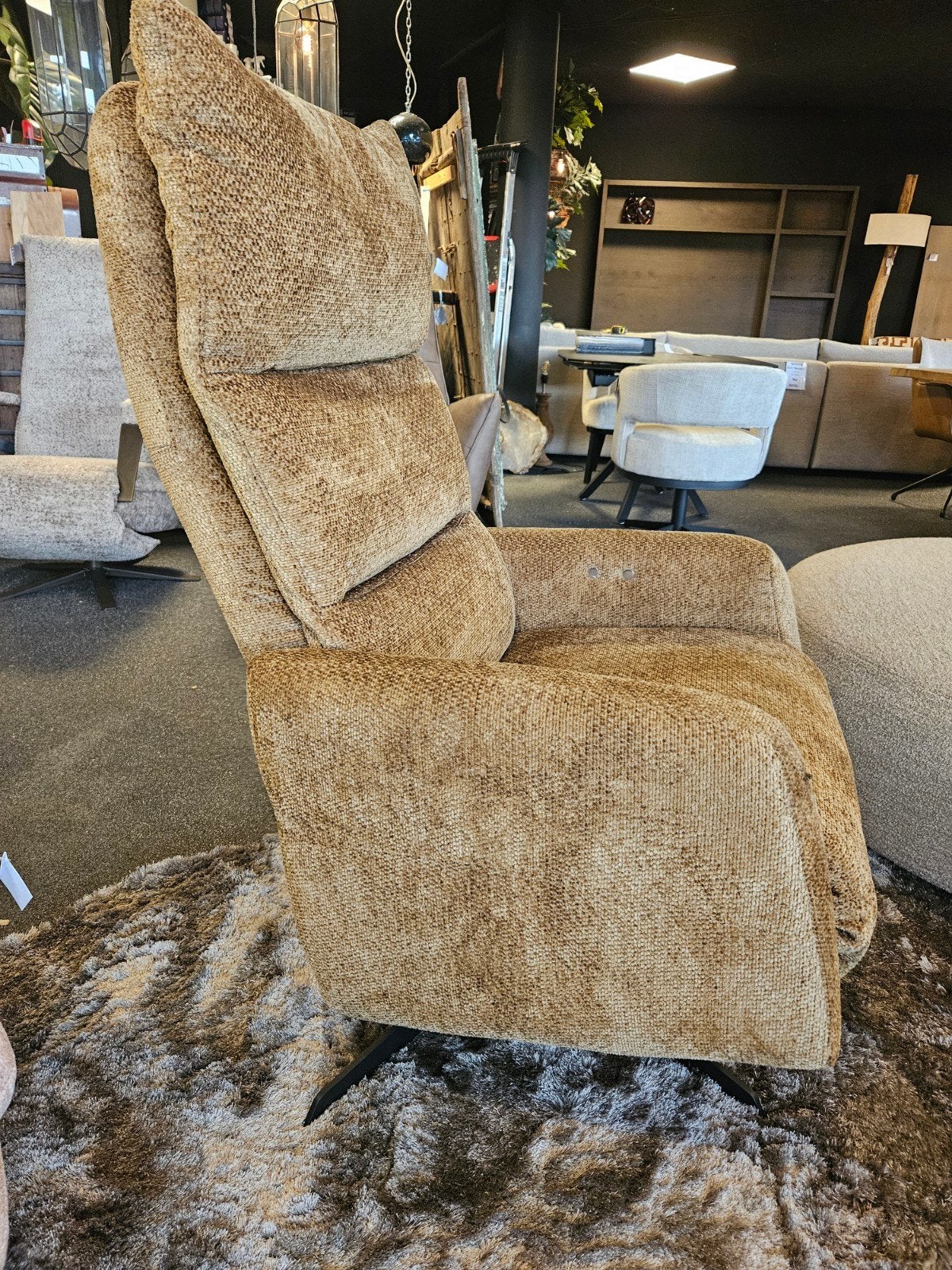 Relaxfauteuil 2 motoren en accu TIES, Ophalen of Verzenden, Nieuw, Stof, 50 tot 75 cm