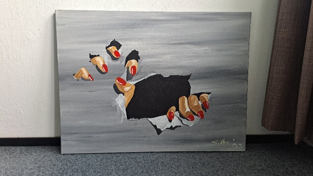 Silke - break out, Gesigneerd, Acrylverf, Overig onderwerp, Ophalen of Verzenden