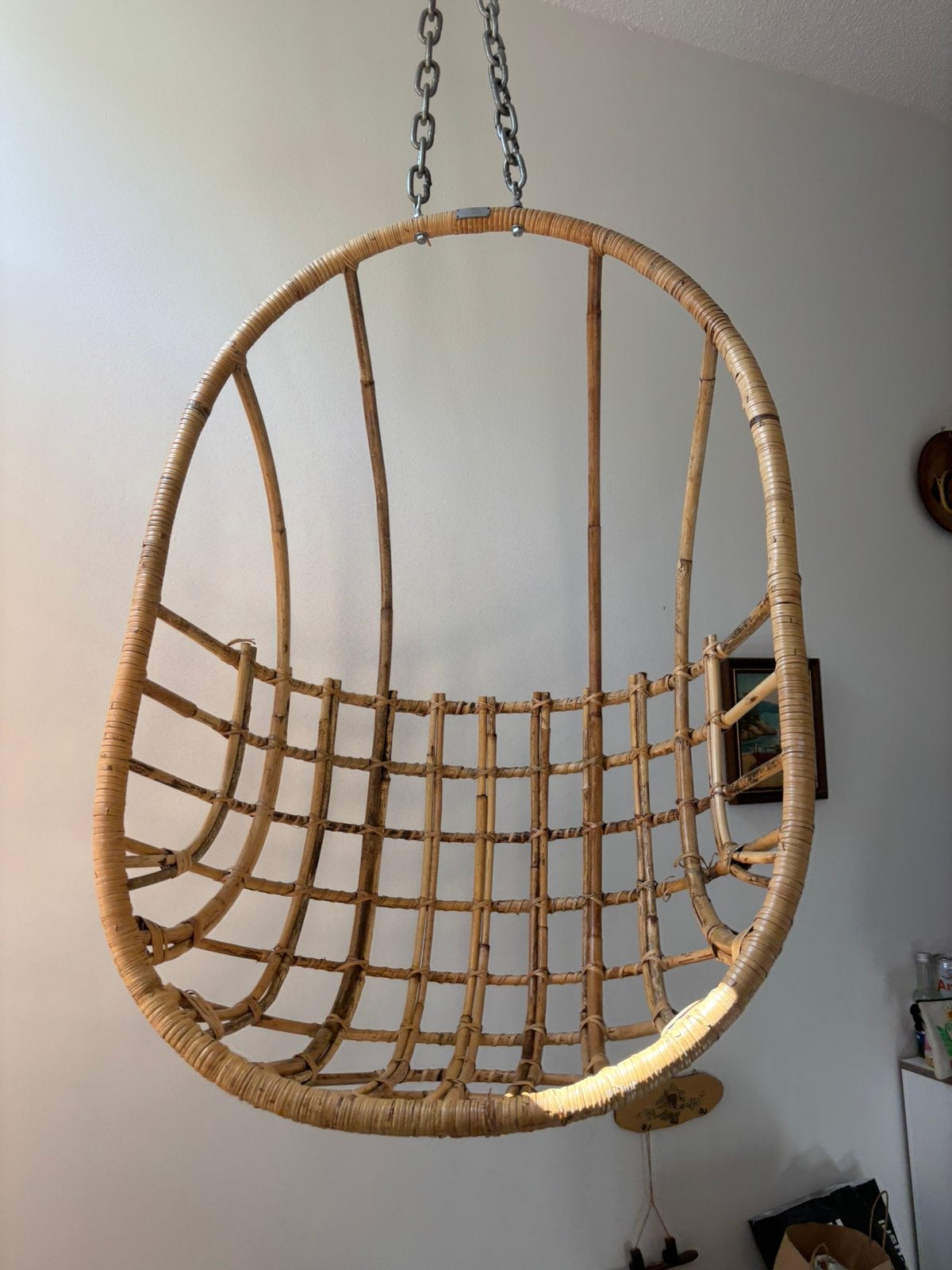 Egg chair rotan hangstoel Sissy Boy, Ophalen, Gebruikt, Bruin, Riet of Rotan