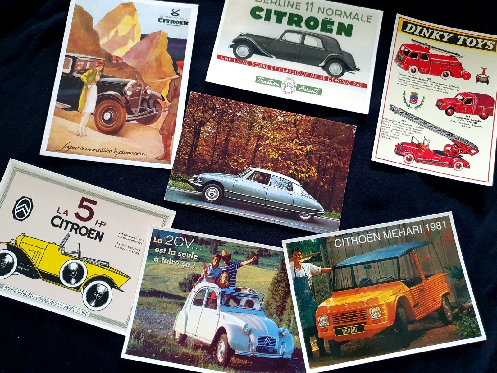 7 ongebruikte ansichtkaarten Citroën auto's 2CV, Verzamelen, Ansichtkaarten | Themakaarten, Ophalen of Verzenden, 1960 tot 1980
