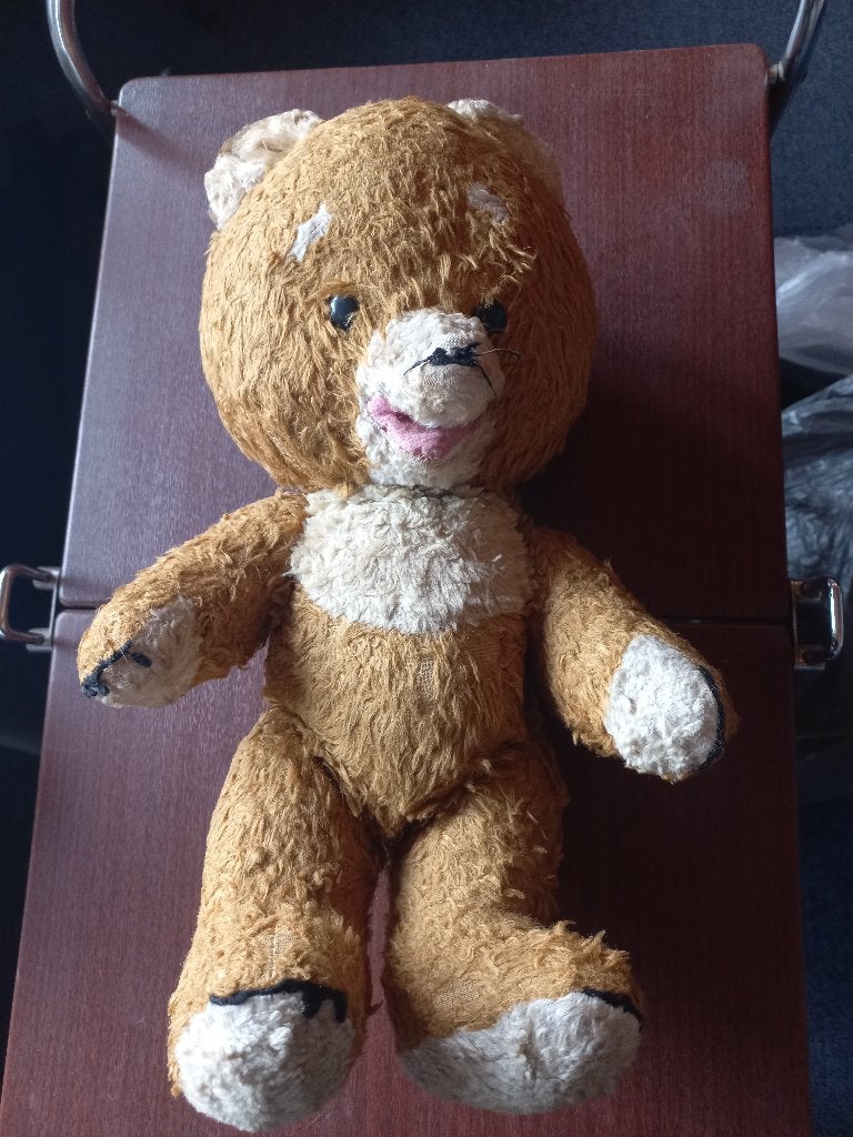 Brom beer uit jaren 60/70 met geluid, Verzamelen, Beren en Cherished Teddies, Ophalen of Verzenden, Zo goed als nieuw, Stoffen beer