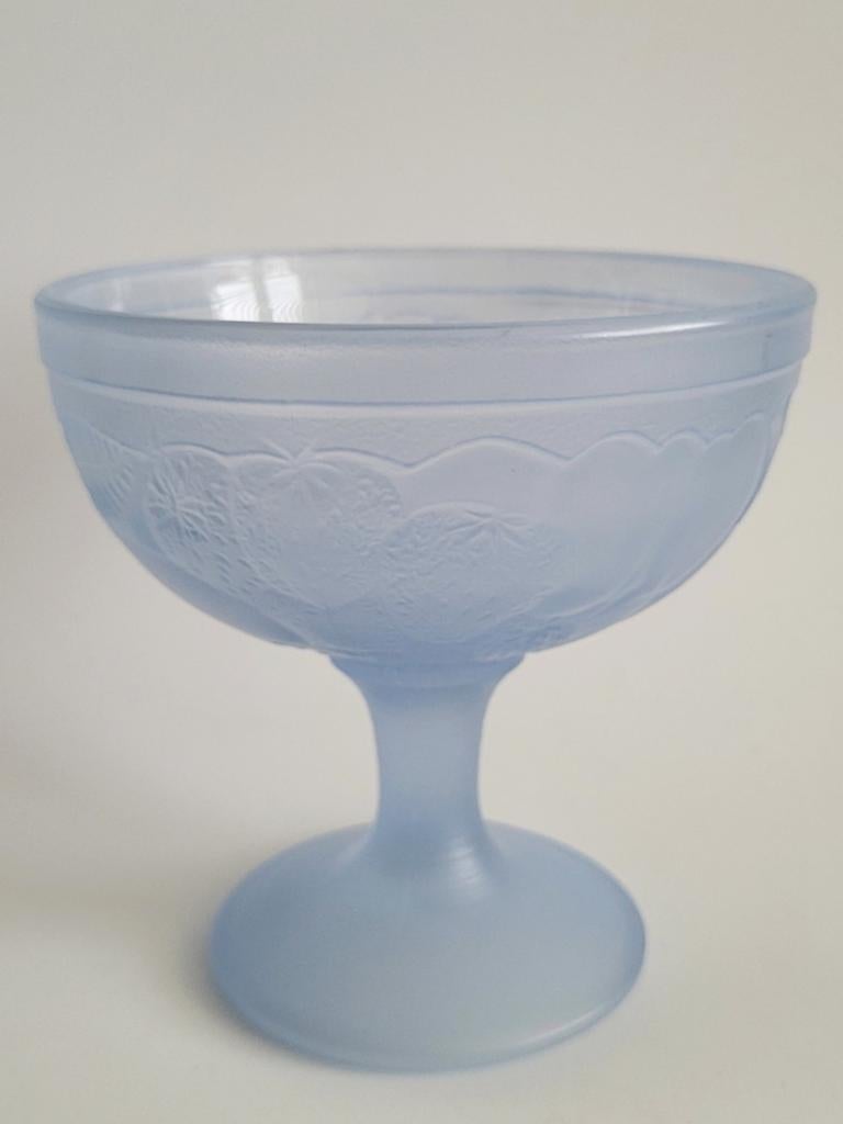 Izgs set van 2 x luminarc blauw frosted glass bokaal, Ophalen of Verzenden