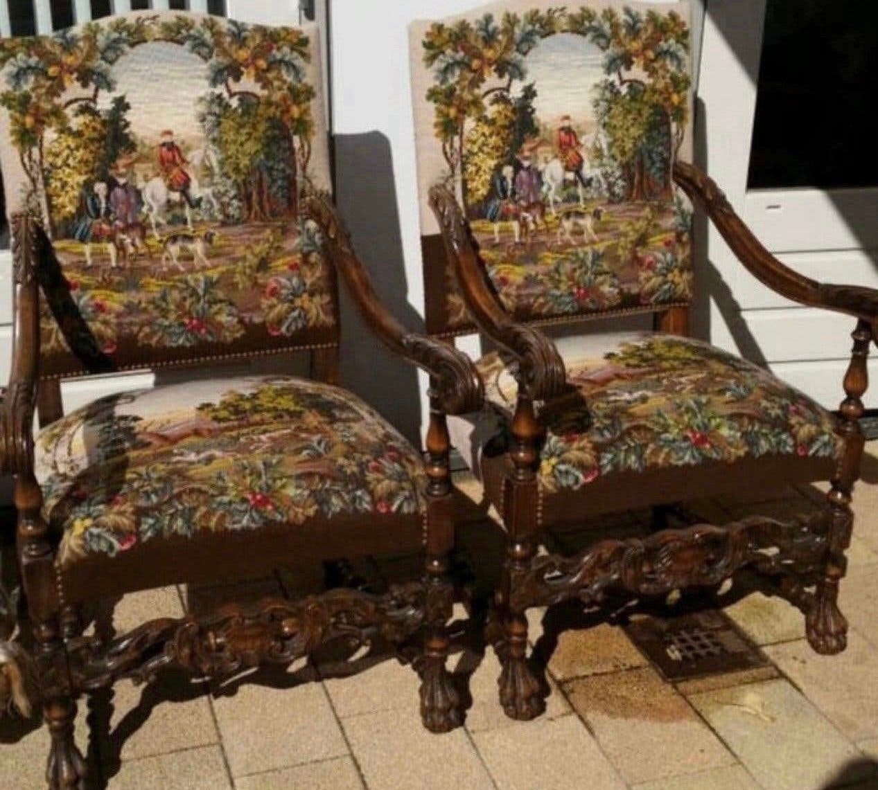 2 kasteel stoelen, Antiek en Kunst, Ophalen of Verzenden