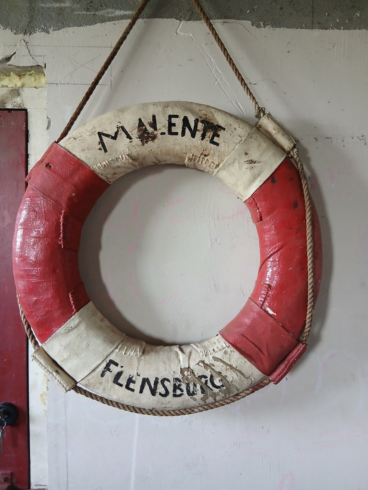 Antieke harde reddingsboei Flensburg, Ophalen, Gebruikt