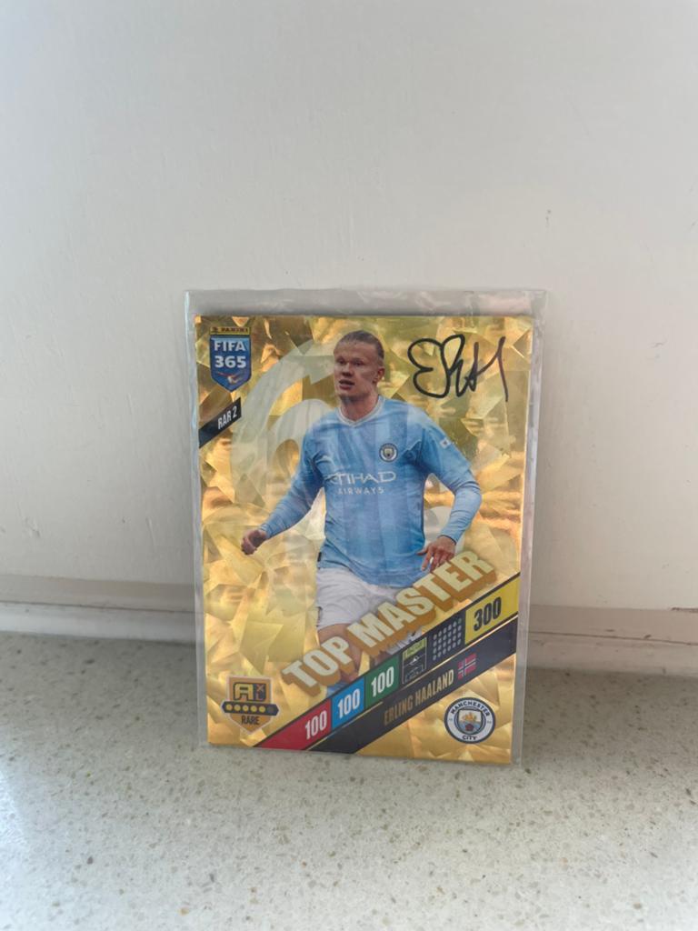 Panini Haaland gesingeerde kaart top master, Ophalen of Verzenden, Zo goed als nieuw, Buitenlandse clubs, Poster, Plaatje of Sticker