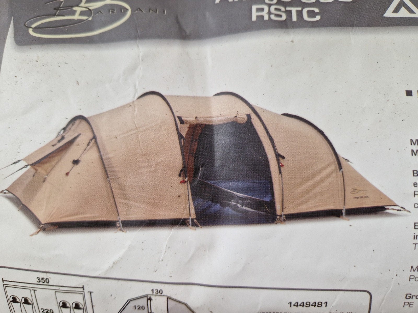 Bradani Amigo 350 RSTC – zeer goede staat, 2 compartimen, Caravans en Kamperen, Ophalen, Zo goed als nieuw