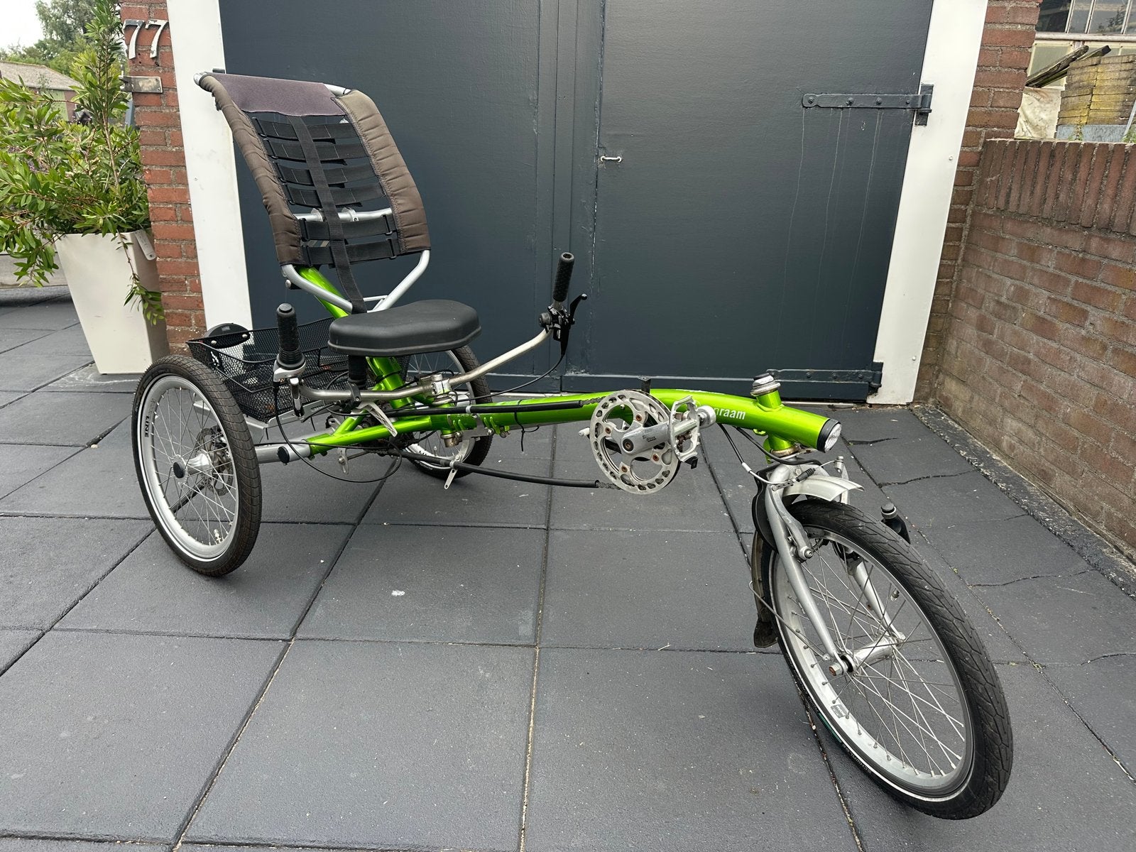 Van Raam Easy Sport Ligfiets - Groen, 8-speed, met mand, Gebruikt, Onderstuur, Schijfrem, Ophalen