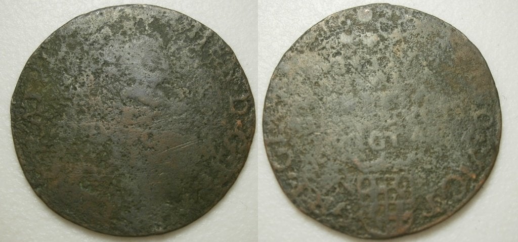 Utrechtse Rekenpenning verovering door Frederik Hendrik 1629, Postzegels en Munten, Ophalen of Verzenden, Brons, Nederland