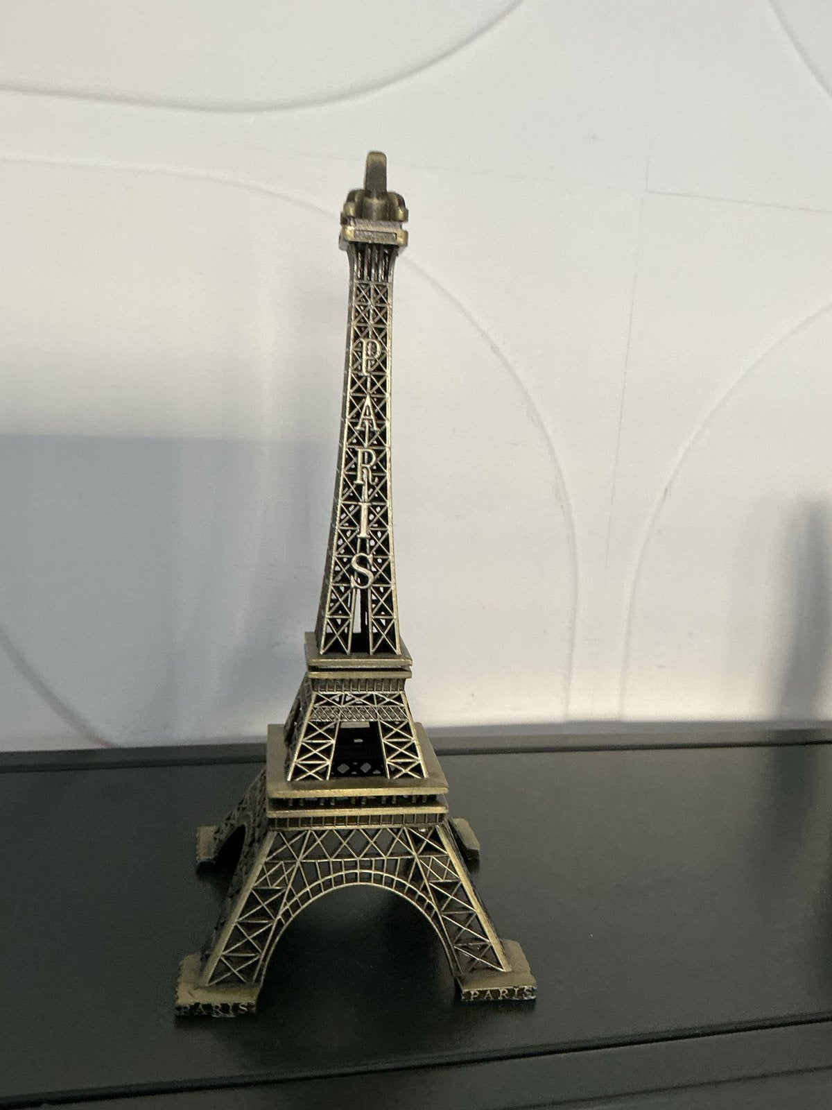 Eiffeltoren beeldje - Parijs souvenir, Vintage, Gebruikt, Ophalen of Verzenden, Goud