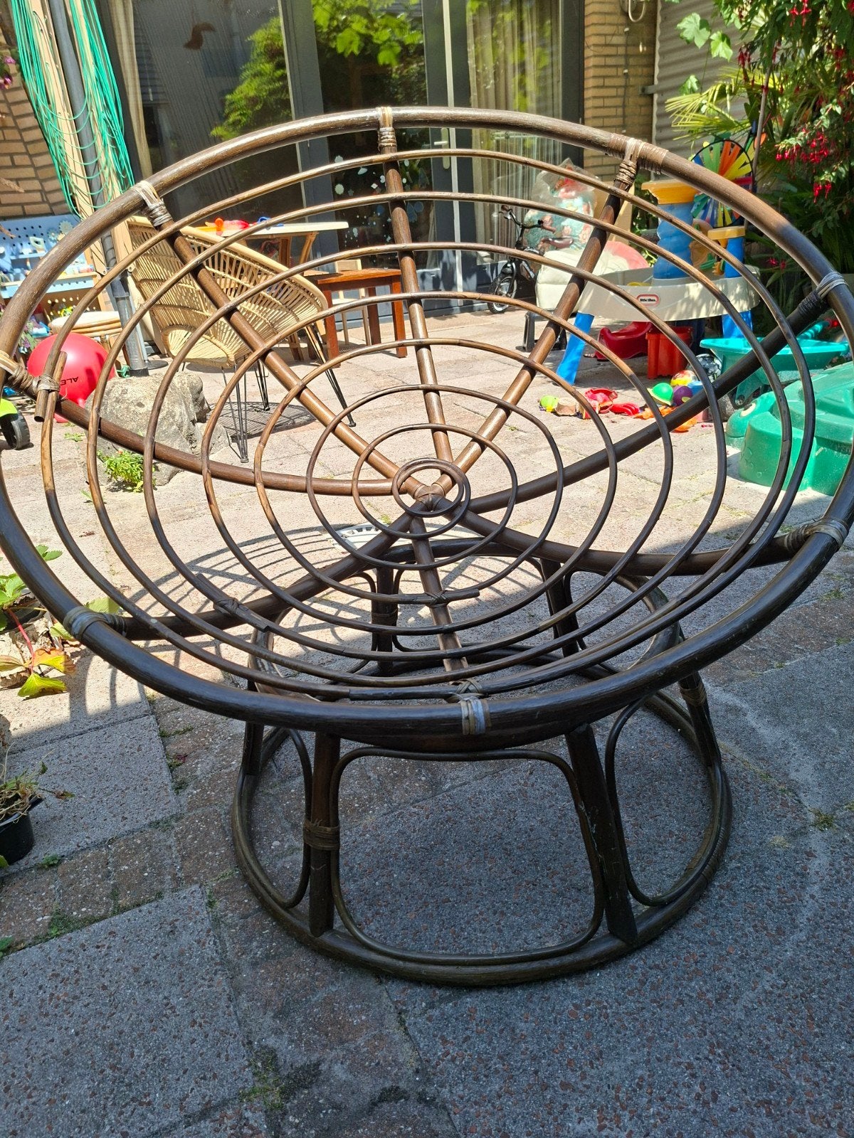 Rotan relax stoel €25 115cm rond, Ophalen of Verzenden, Rotan