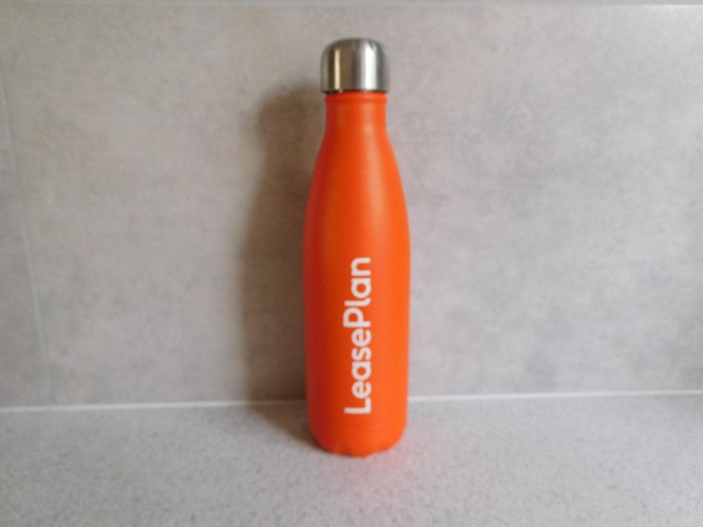 Bidon Drinkfles 400 ml. Metaal Oranje Flaske (Leasplan), Ophalen of Verzenden, Zo goed als nieuw