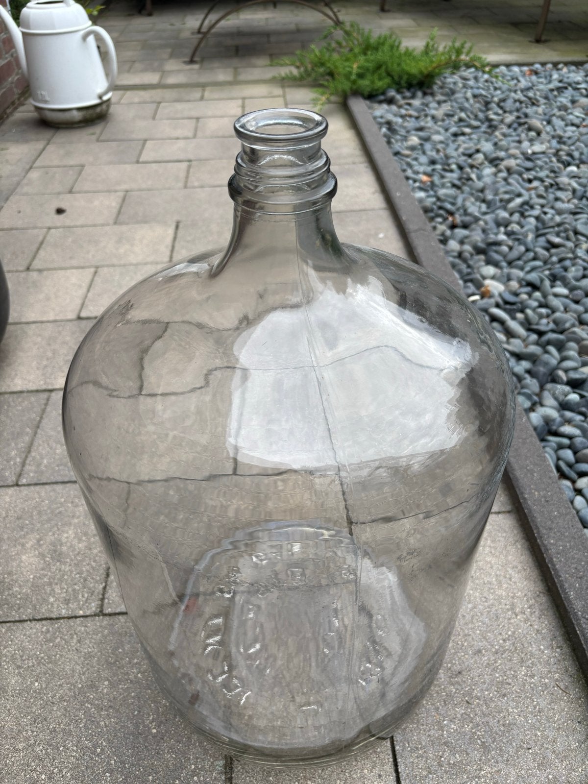 Grote glazen fles, decoratief of voor fermentatie, Ophalen