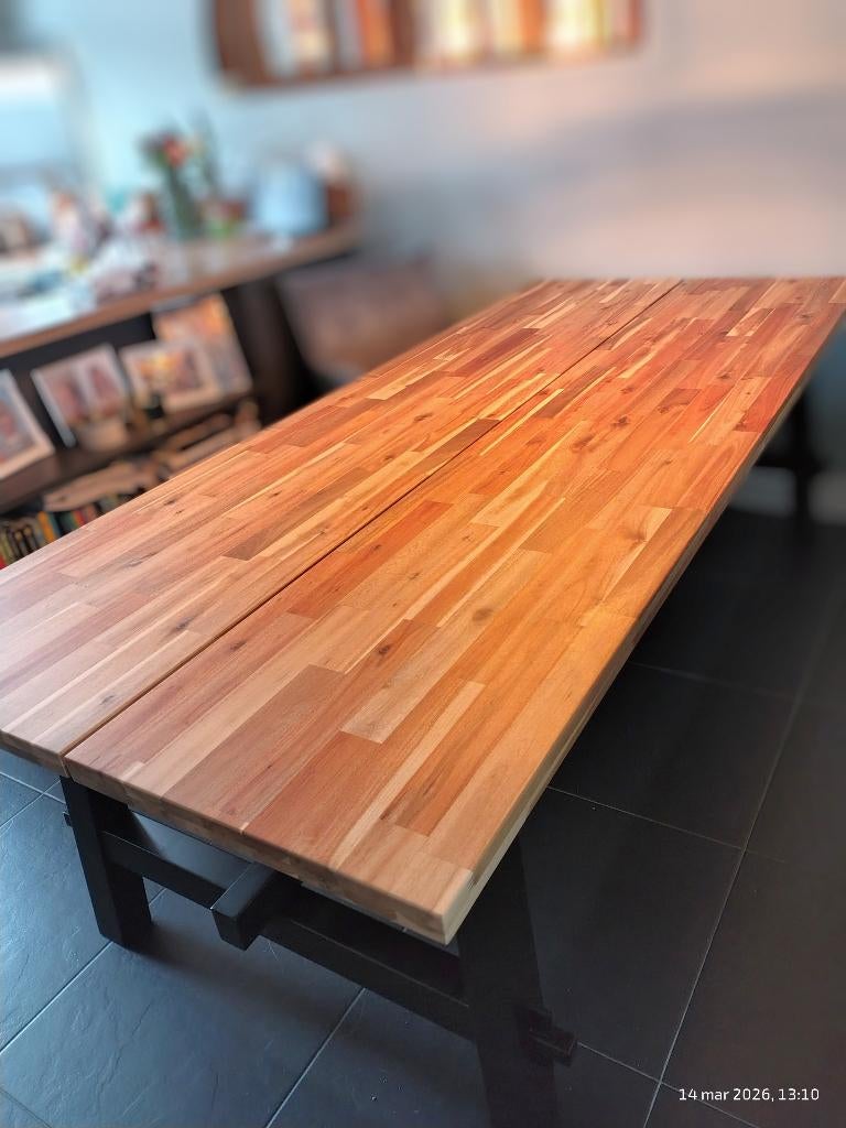 Eettafel acacia hout, Huis en Inrichting, Tafels | Eettafels, Ophalen, 200 cm of meer, 50 tot 100 cm, Zo goed als nieuw