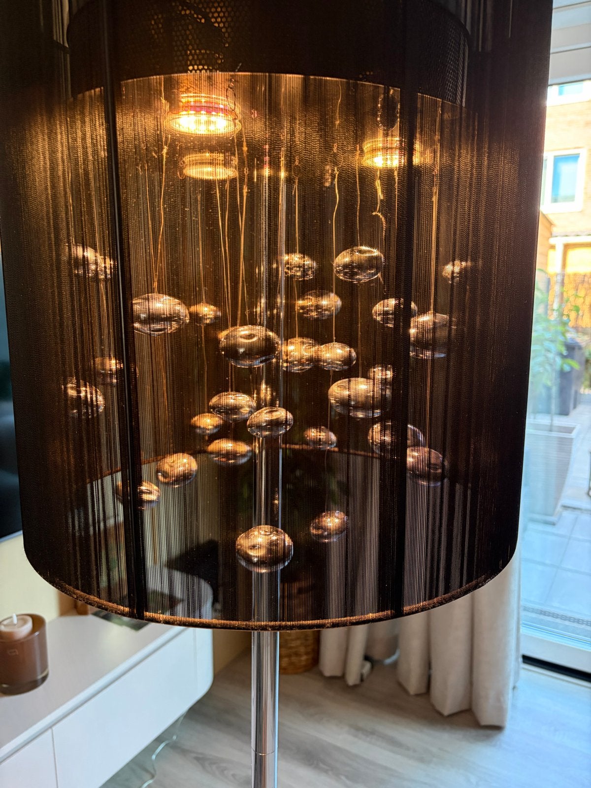 Sfeervolle staande lamp met 3 LED lampjes, 170 cm, Ophalen, Gebruikt, Metaal, 150 tot 200 cm
