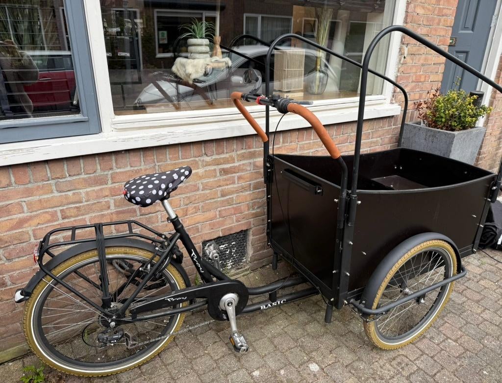 Troy Bakfiets Basic – Incl. 2 Zitjes, Kussens & Vak €450, 4 kinderen of meer, Gebruikt, Velgrem, Elektrisch