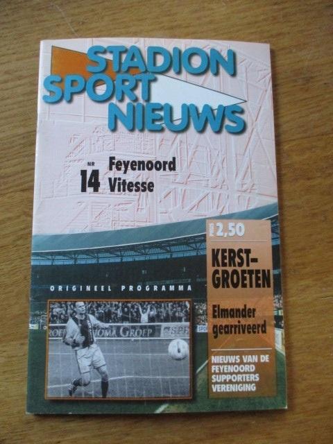 Programmaboekje 14 Feyenoord - Vitesse 20 december 2000, Boeken, Ophalen of Verzenden, Gelezen, Watersport en Hengelsport
