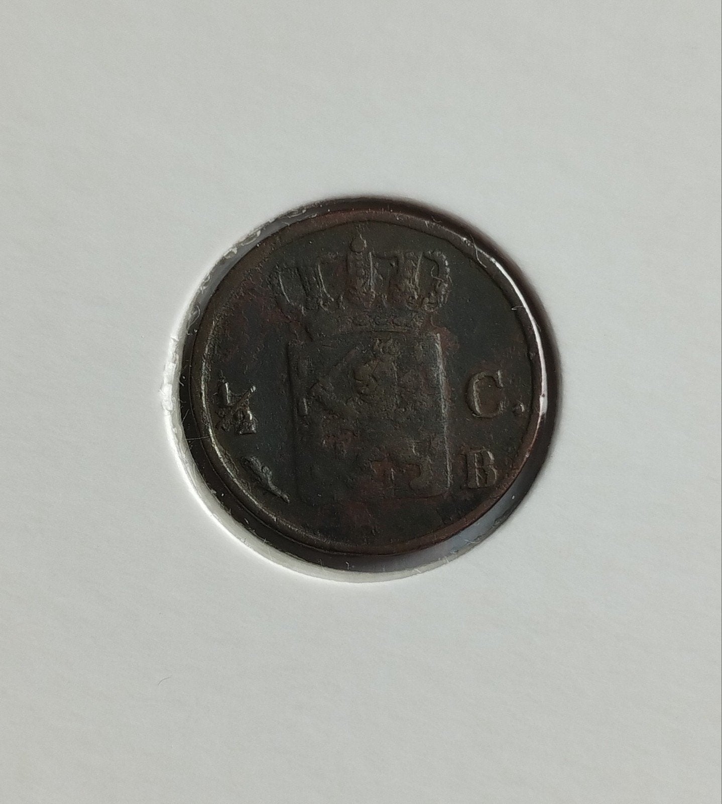 Nog leuke halve (1/2) cent 1828 B (Brussel) - Schaars, Verzenden, Koning Willem I, Overige waardes, Losse munt