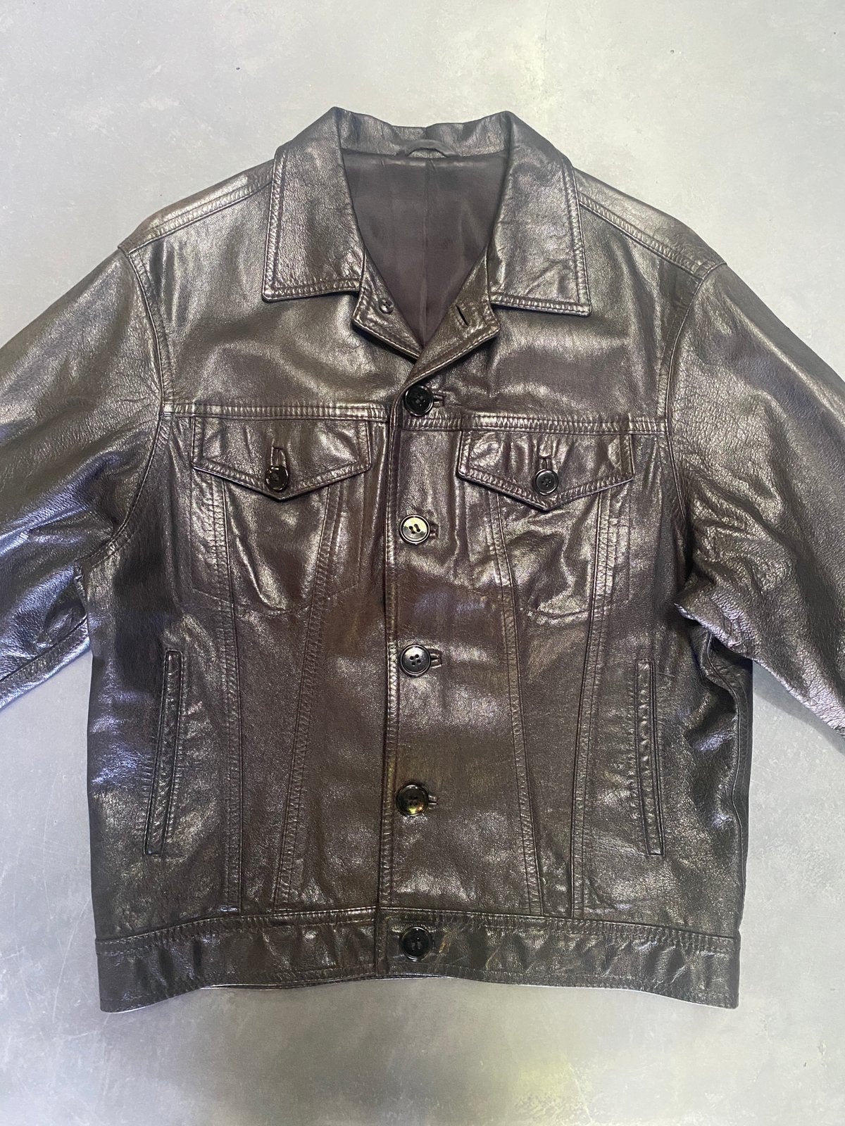 1960s Vintage Black Leather Jacket 10/10!, Ophalen of Verzenden, Zo goed als nieuw, Zwart