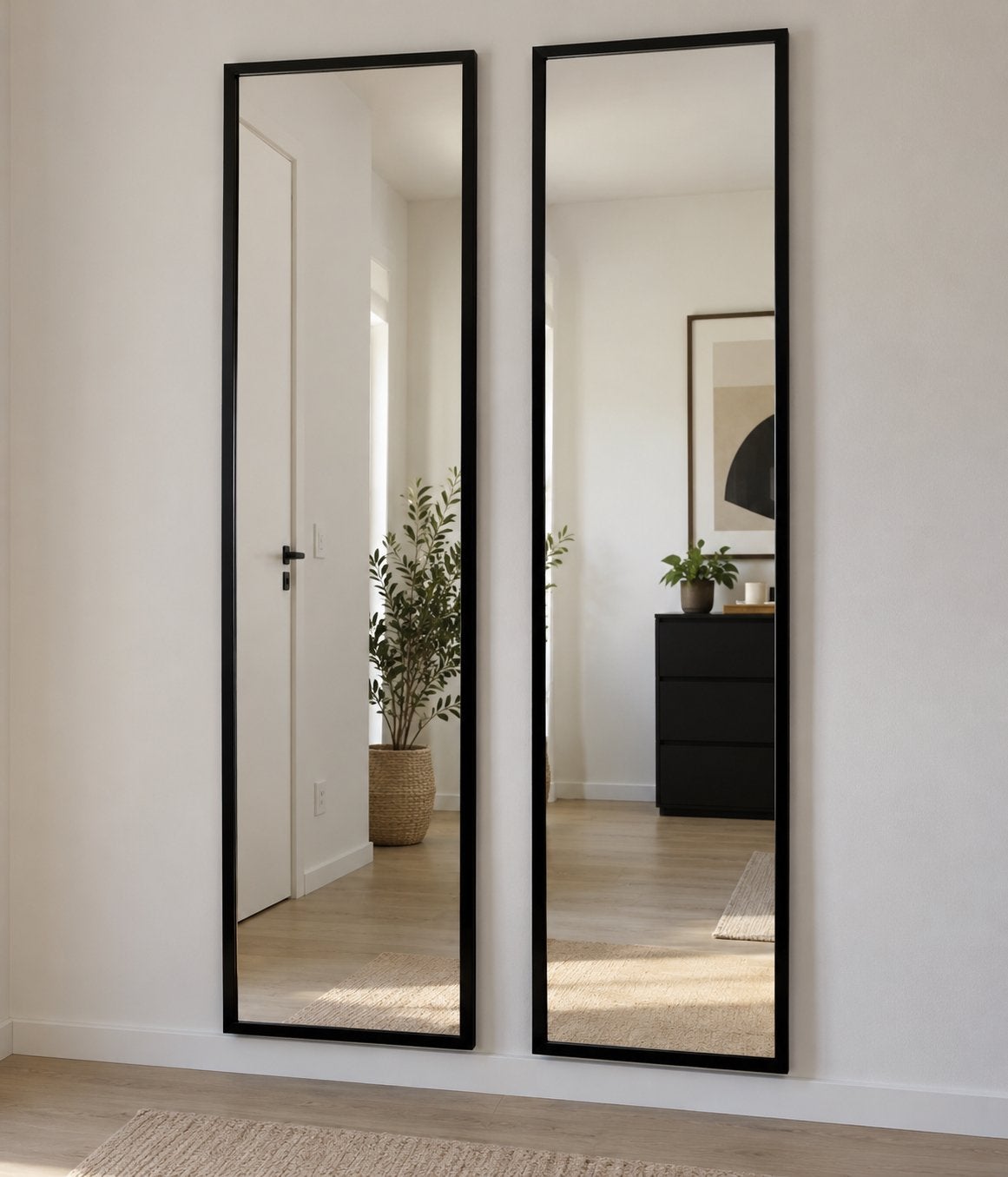 2 IKEA Nissedal Spiegels 150x40 cm - Perfecte Staat, Antiek en Kunst, Ophalen, Rechthoekig, Minder dan 50 cm, 150 tot 200 cm