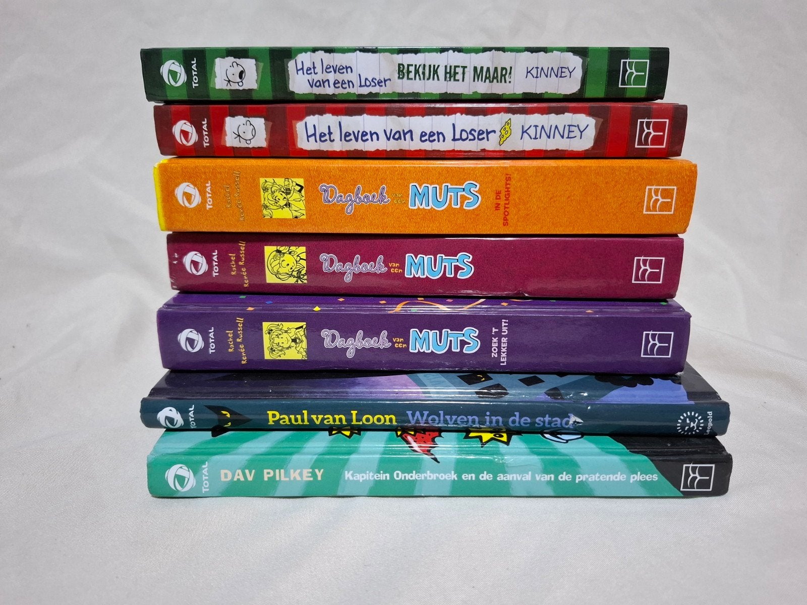 Kinderboeken: verschillende bekende titels en schrijvers, Ophalen of Verzenden, Gelezen, Jeff Kinney, Rachel Renée Russell, Dav Pilkey, Paul van Loon