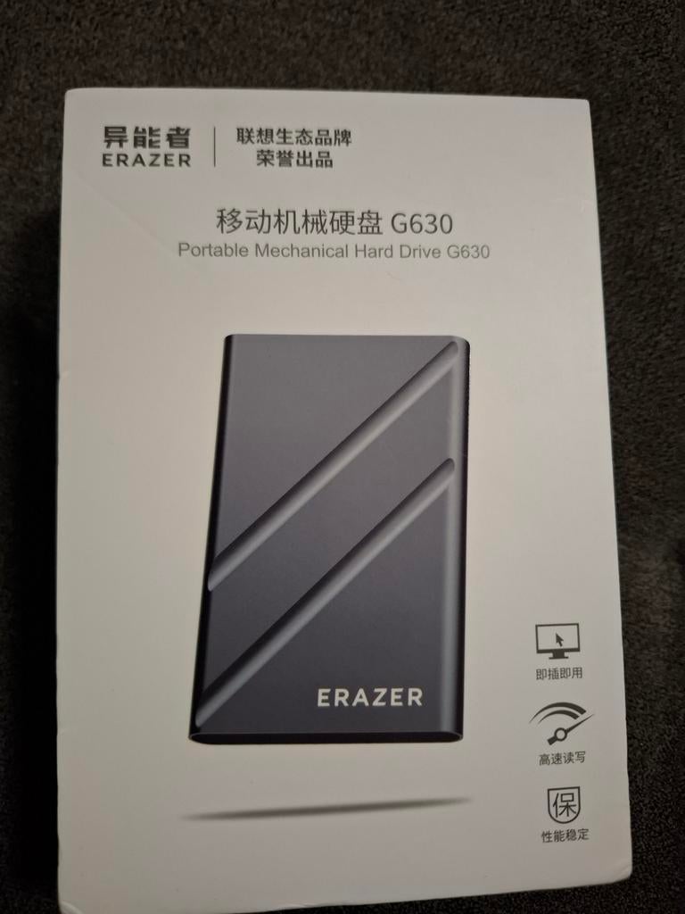 Lenovo ERAZER Portable Harde Schijf 1TB USB 3.0, Computers en Software, Harde schijven, Server, HDD, Nieuw, Ophalen of Verzenden