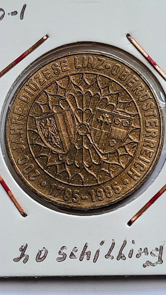 Oostenrijk 20 schilling 1992 "200 jaar bisdom Linz" (zeer sc, Postzegels en Munten, Munten | Europa | Niet-Euromunten, Ophalen of Verzenden
