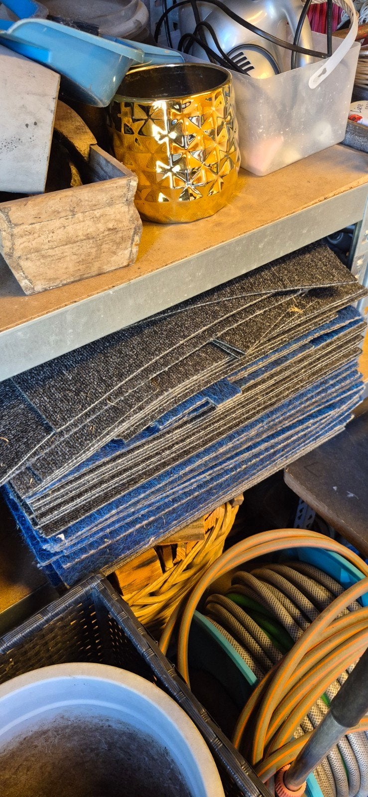 Tapijttegels 50x50 cm - Blauw, Grijs, Antraciet/Zwart, Ophalen, 50 tot 100 cm, 50 tot 100 cm, Zo goed als nieuw