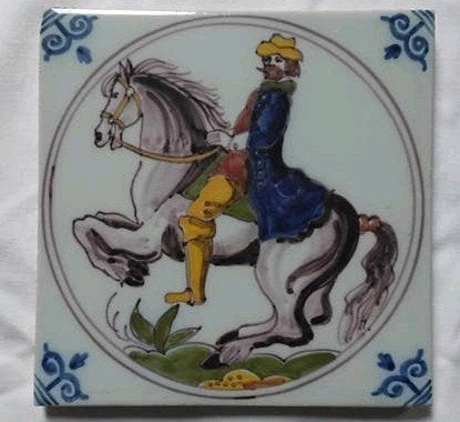 Oude Tichelaar tegel met ruiter te paard, Ophalen