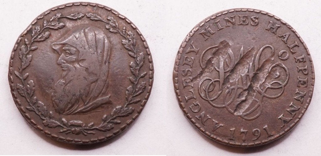 Halfpenny 1791, Groot-Brittannie, Anglesey Parys Mine, Postzegels en Munten, Ophalen of Verzenden, Overige landen, Losse munt