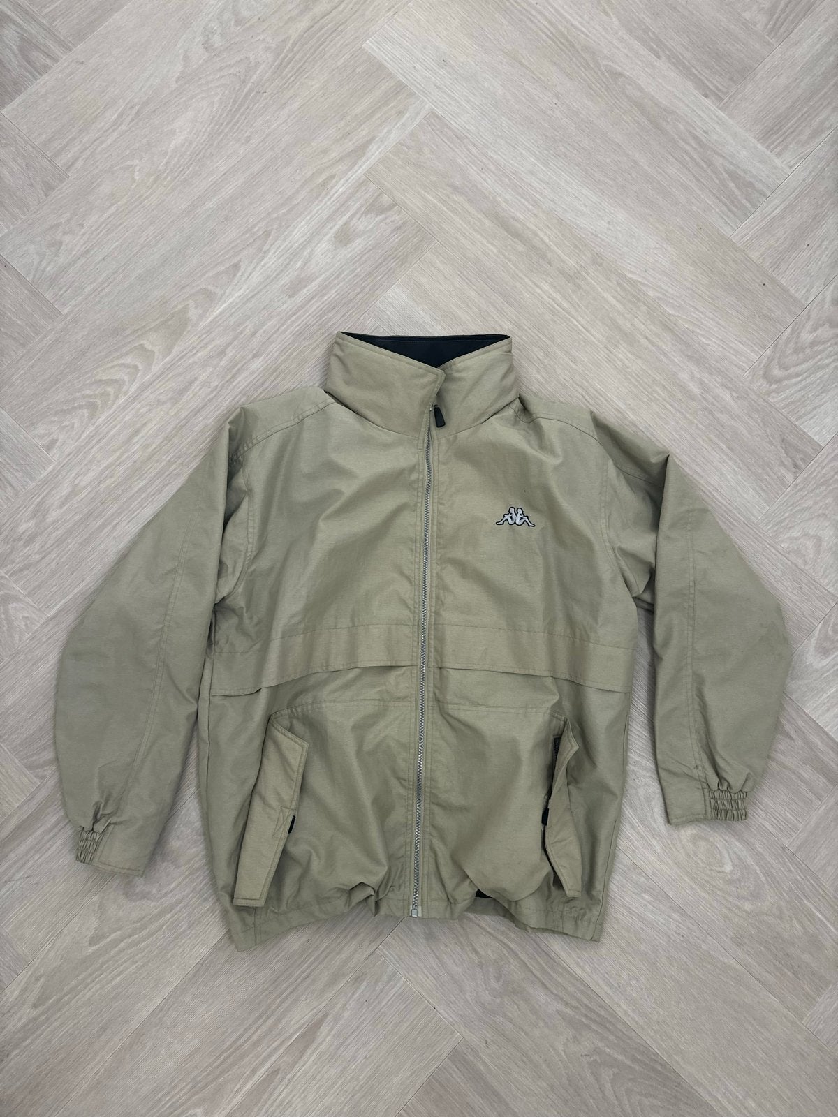 Vintage Kappa Windjack - mt S/M - Beige, Ophalen of Verzenden, Gedragen, Maat 46 (S) of kleiner, Beige