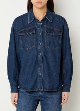 French connection blouse maat medium nieuw spijker stof, Ophalen of Verzenden, Nieuw, Maat 38/40 (M), Blauw