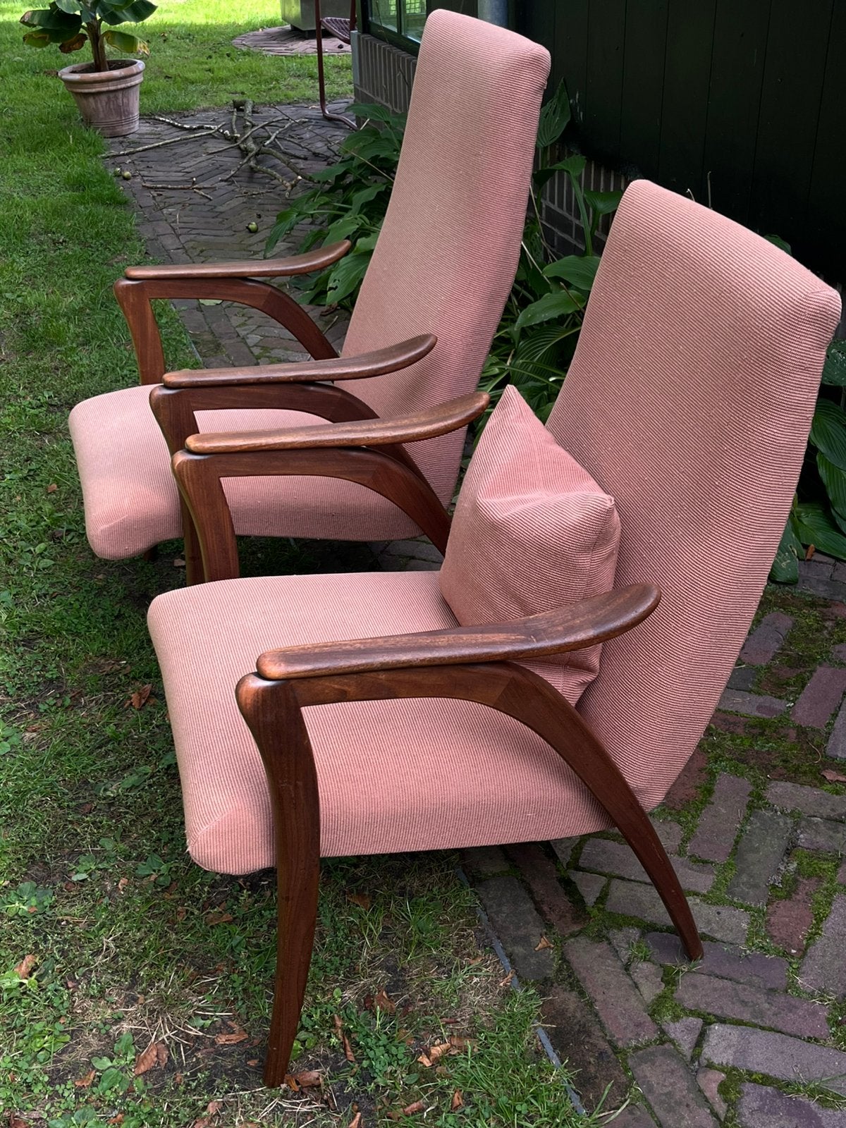 Vintage fauteuils Louis van Teeffelen, Huis en Inrichting, Fauteuils, Ophalen, Gebruikt, 75 tot 100 cm, Stof