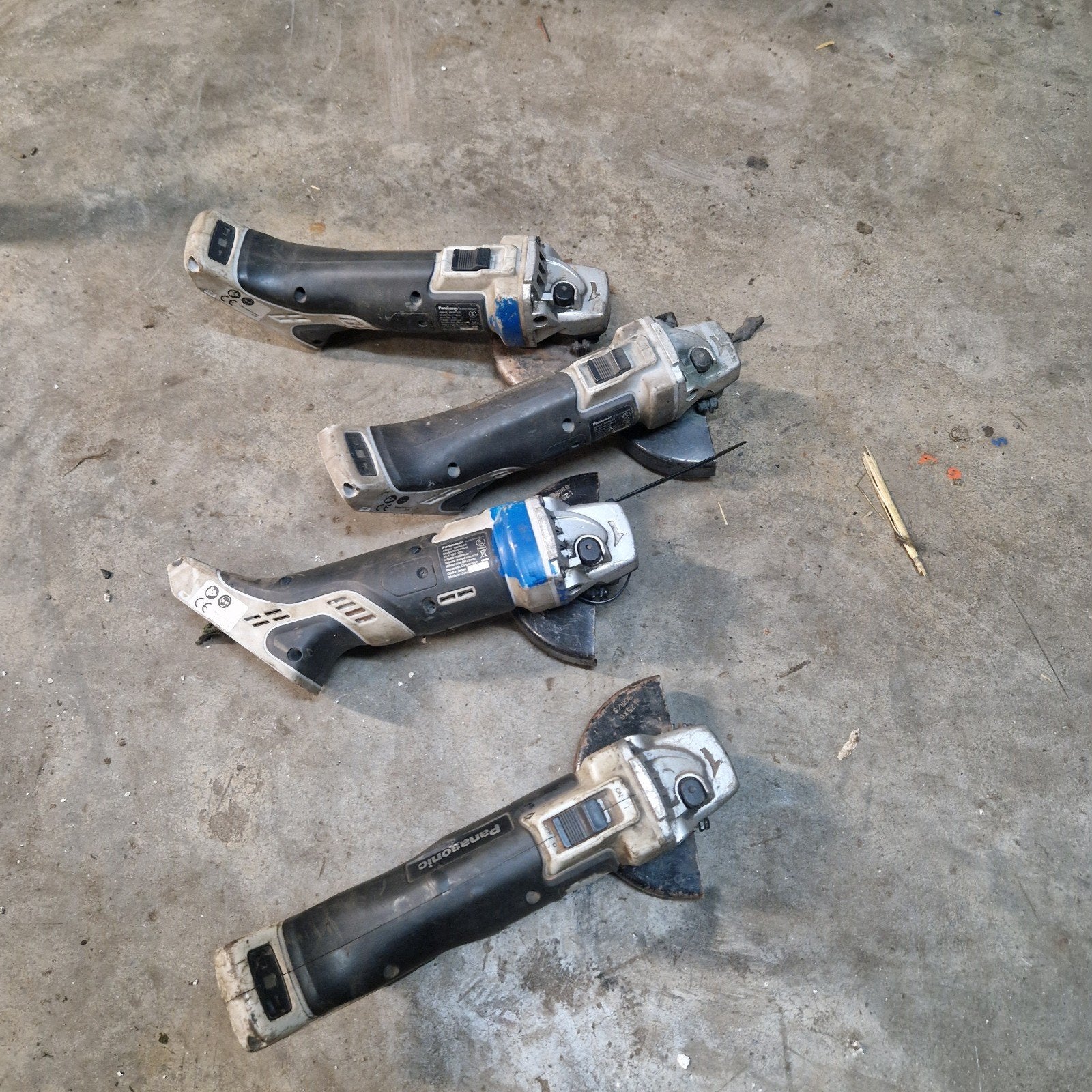 Panasonic accu slijpers loop of sloop, Ophalen of Verzenden, Gebruikt, Minder dan 700 watt, Haakse handslijpmachine