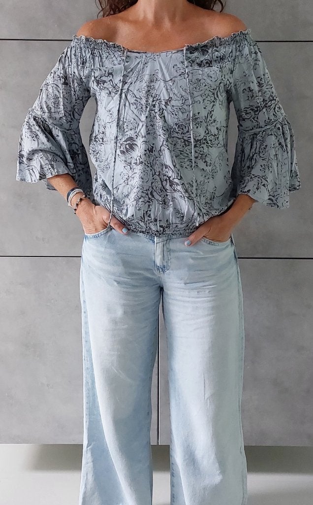 Handgemaakte blouse Bindi, Kleding | Dames, Blouses en Tunieken, Nieuw, Maat 36 (S), Blauw, Ophalen of Verzenden