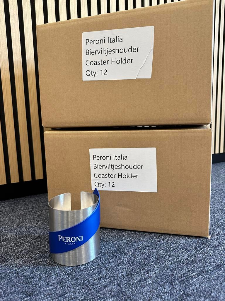 nieuwe Peroni Italia bierviltjeshouder / coaster holder, Overige materialen, Overige typen, Nieuw, Ophalen of Verzenden
