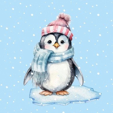 servetten per stuk, pinguin decoupage hobby journal, Dieren, Nieuw, Meerkleurig, Ophalen of Verzenden