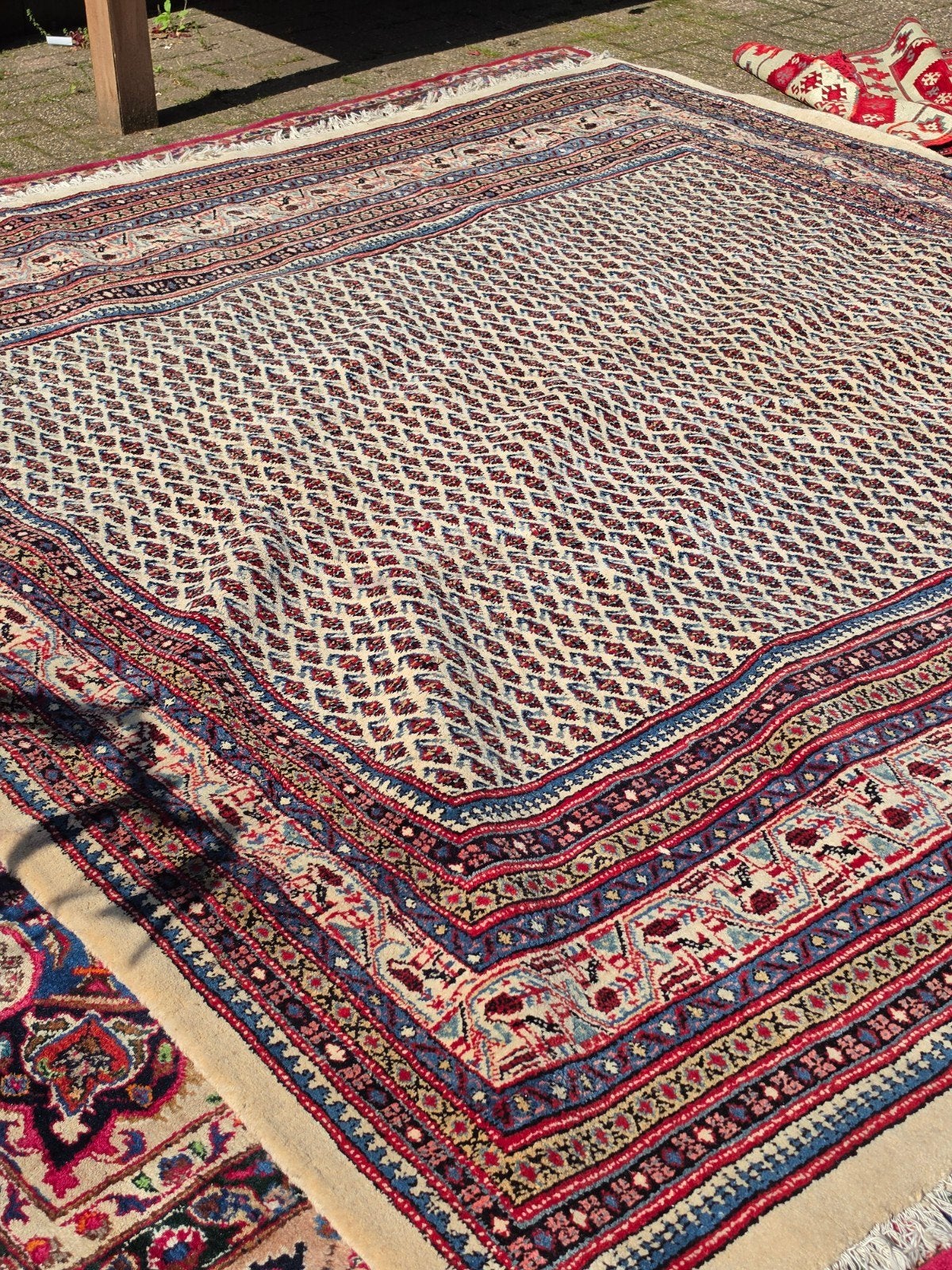 Vloerkleed handgeknoopt iran echt wol vintage tapijt, 200 cm of meer, Ophalen of Verzenden, Zo goed als nieuw, 200 cm of meer
