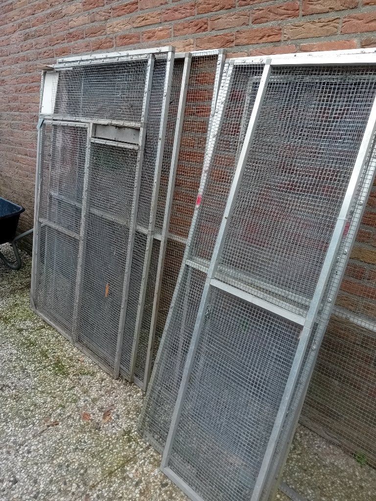 8 volierepanelen, Dieren en Toebehoren, Ophalen, Gebruikt, Aluminium, Volière