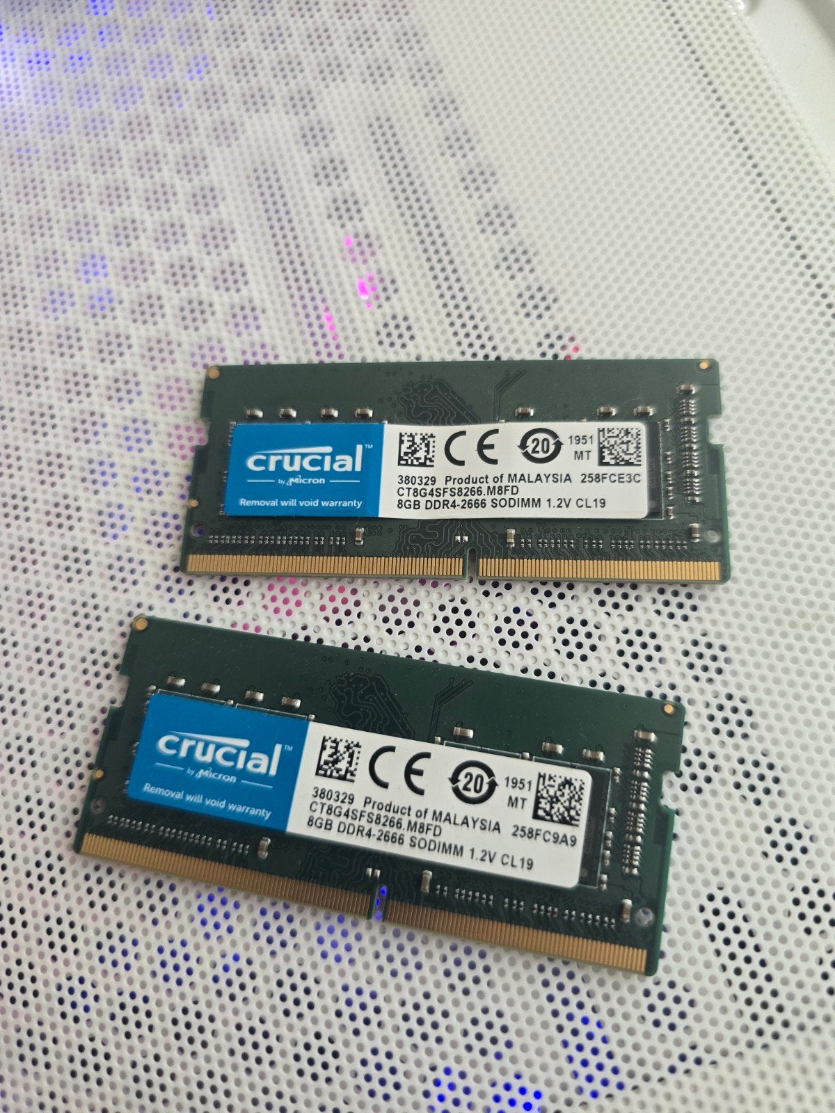 2x8GB DDR4-2666 SODIMM RAM voor laptop/mini PC, Computers en Software, DDR4, Ophalen of Verzenden, Zo goed als nieuw, Laptop