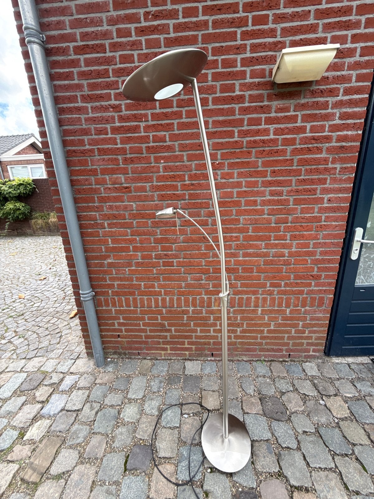 Gepolijste staande lamp met leesgedeelte, Ophalen, Gebruikt, Overige fittingen, Metaal