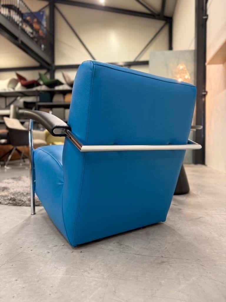 Nieuw Leolux Scylla fauteuil blauw leer design stoel, Leolux, Info@leolux.nl, Nieuw, Ophalen of Verzenden