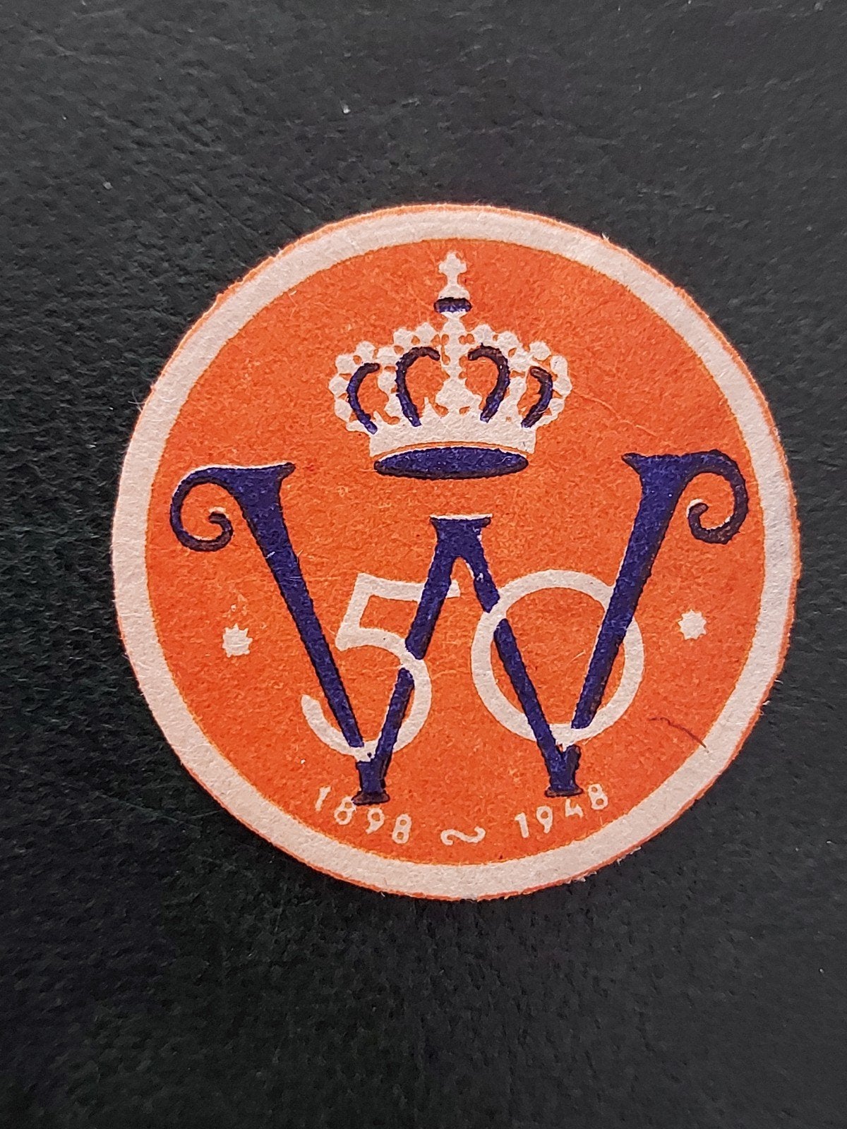 Sluitzegel Koningin Wilhelmina 1898-1948 50 jarig Jubileum, Verzenden, Gebruikt