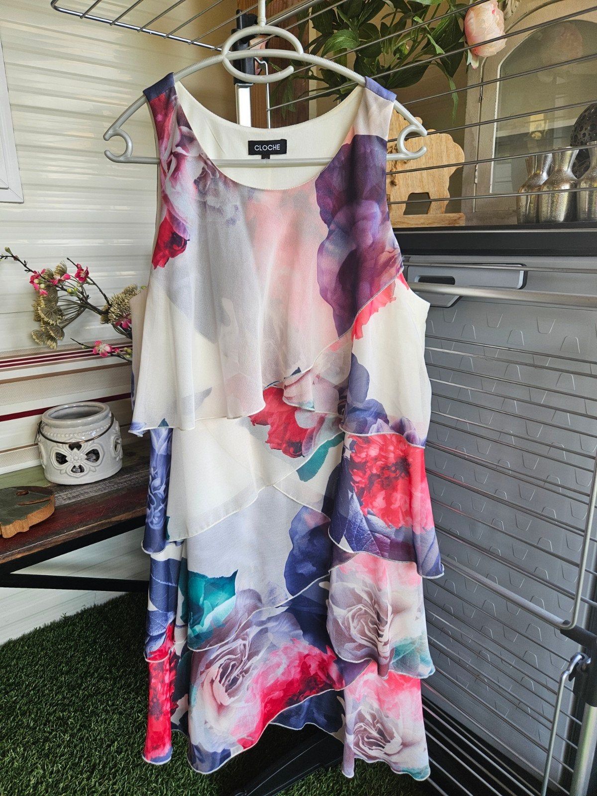 Nieuwstaat jurk mt 46-48, Kleding | Dames, Jurken, Ophalen of Verzenden, Zo goed als nieuw, Maat 46/48 (XL) of groter, Onder de knie