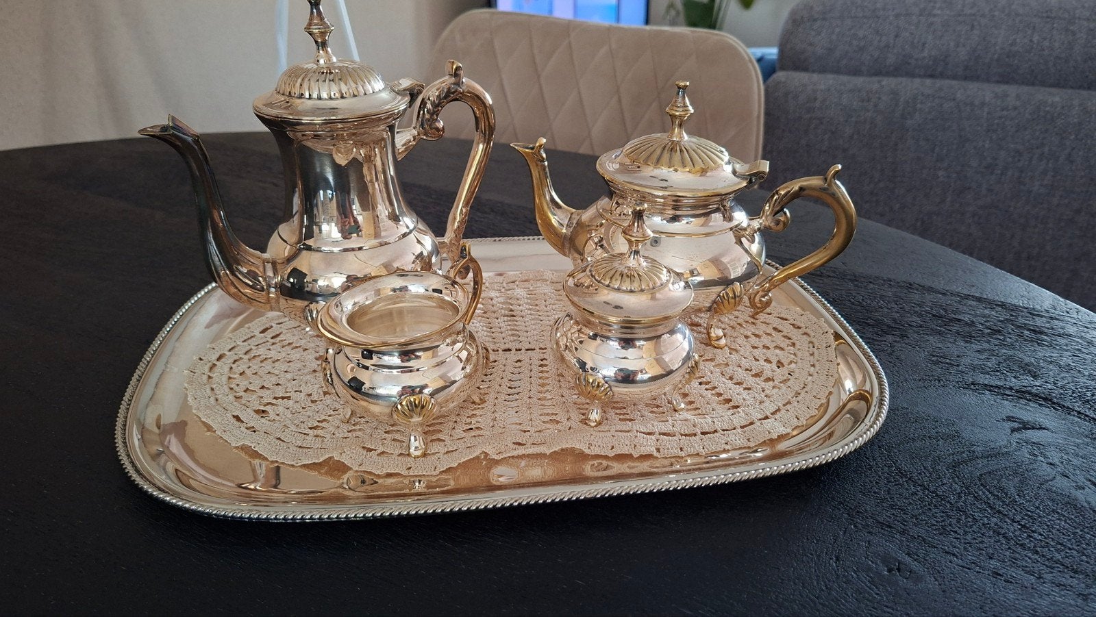 Verzilverd theeservies, Ophalen of Verzenden, Zilver