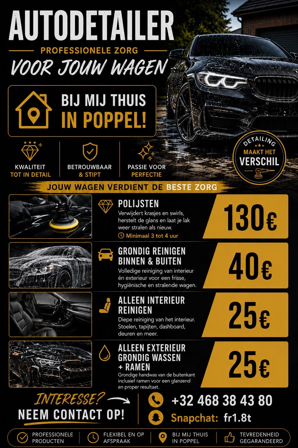 Auto Laten Polijsten? Professionele Detailing in Poppel, Ophalen, Nieuw