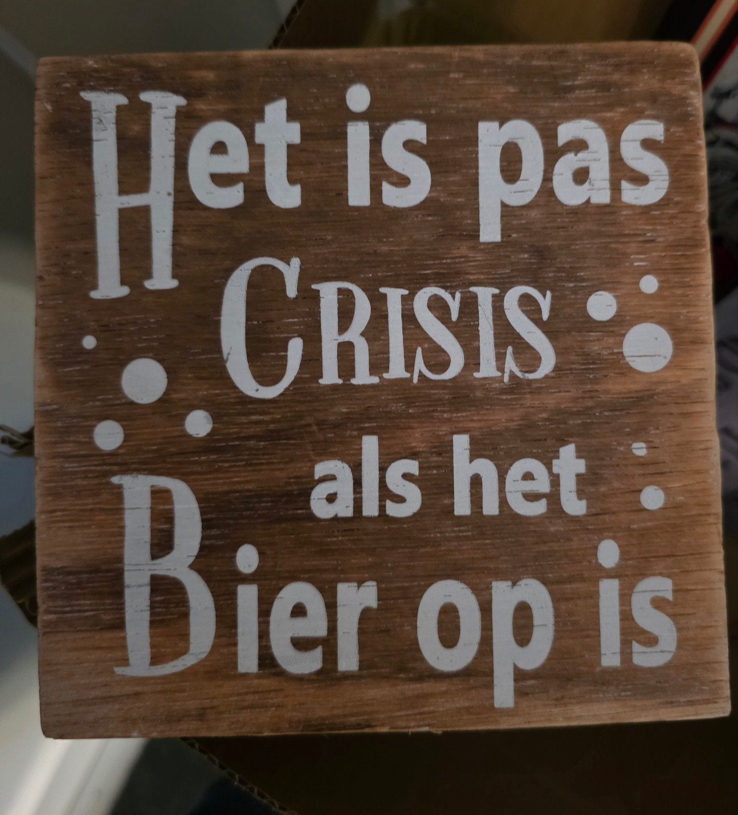 Houten decoratiebordje, Ophalen of Verzenden